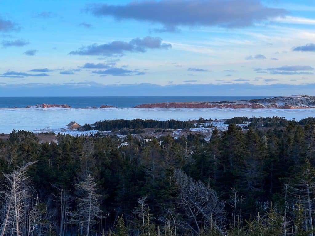 l'Île Boudreau et le Bassin aux huîtres en hiver