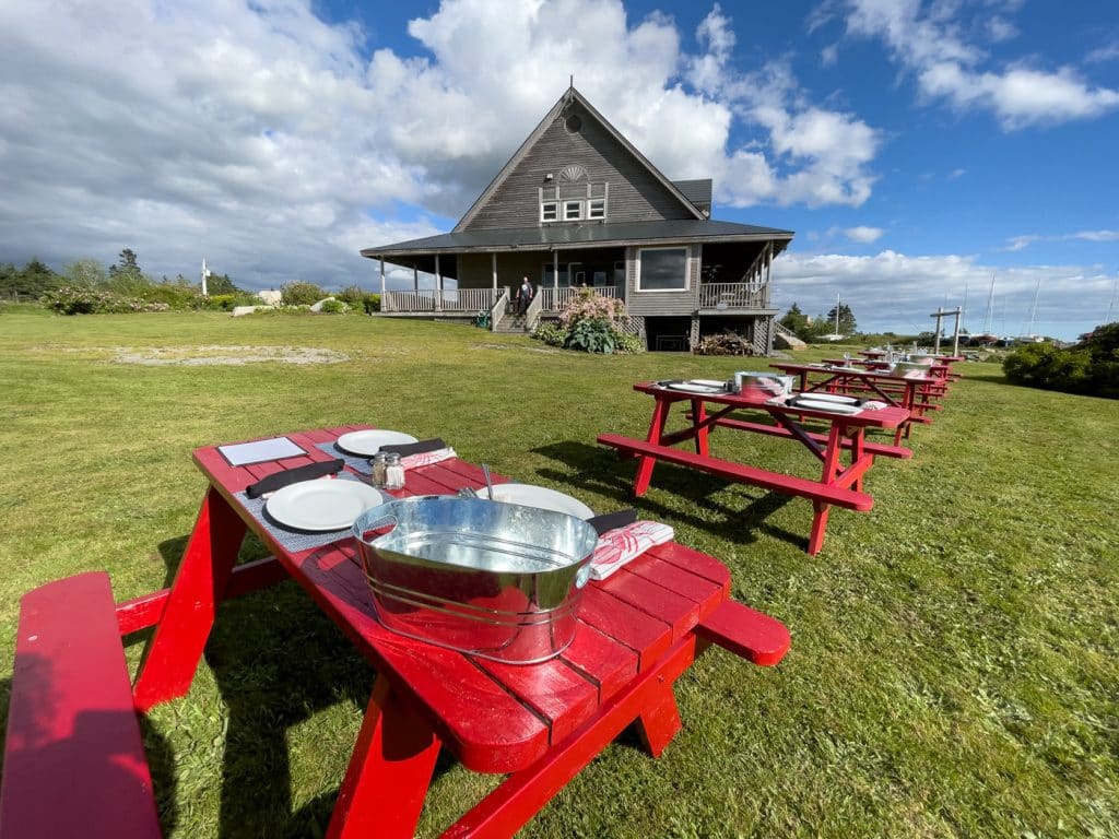 repas de homard au Argyler Lodge - Au bord de l'eau au coucher de soleil