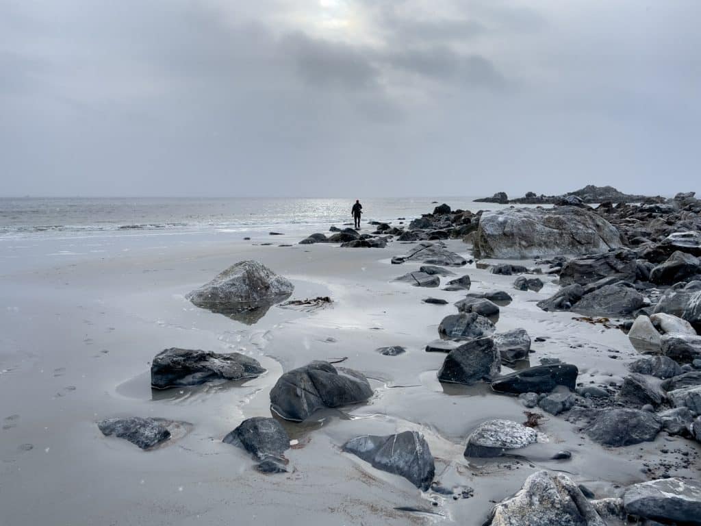 The Hawk Beach de Cape Sable Island dans le sud de Nouvelle-Écosse en hiver