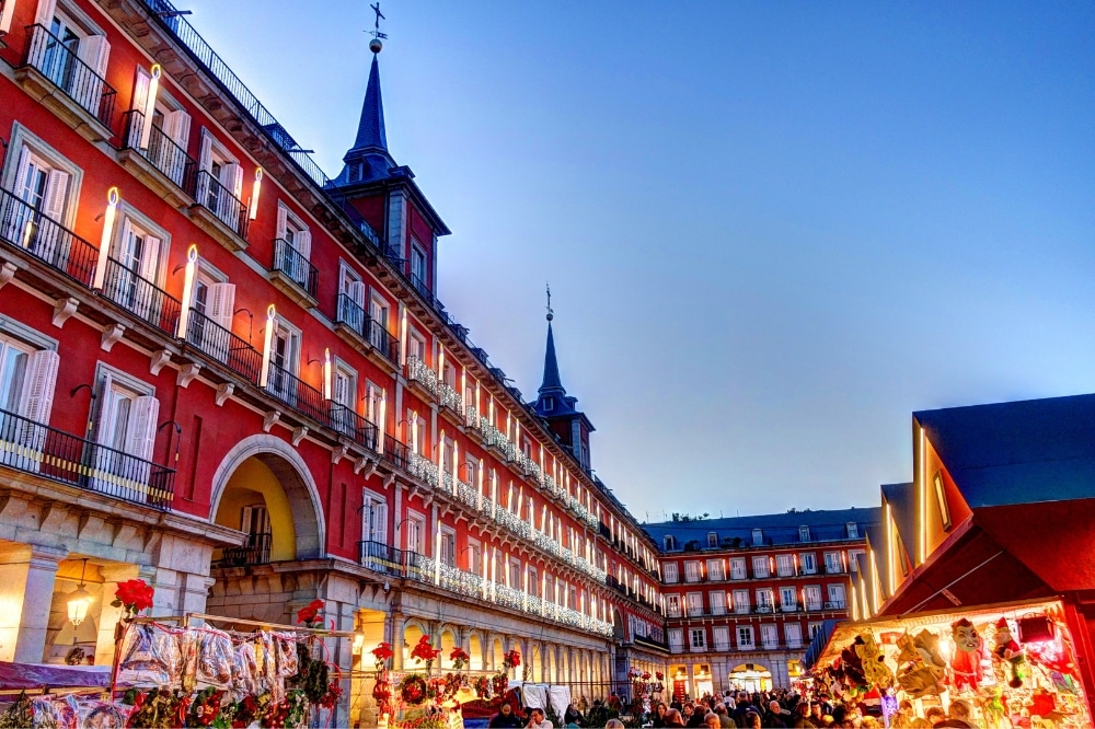 Plaza centrale à Madrid en Espagne