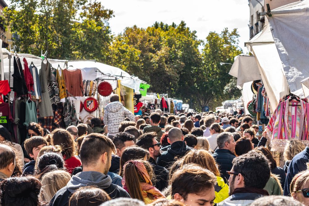 Marché aux puces El Rastro à Madrid en Espagne