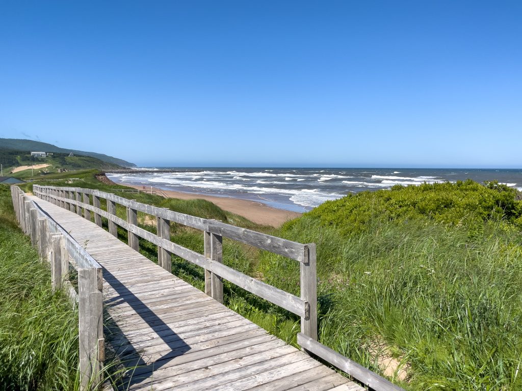 Boardwalk de la plage d'inverness