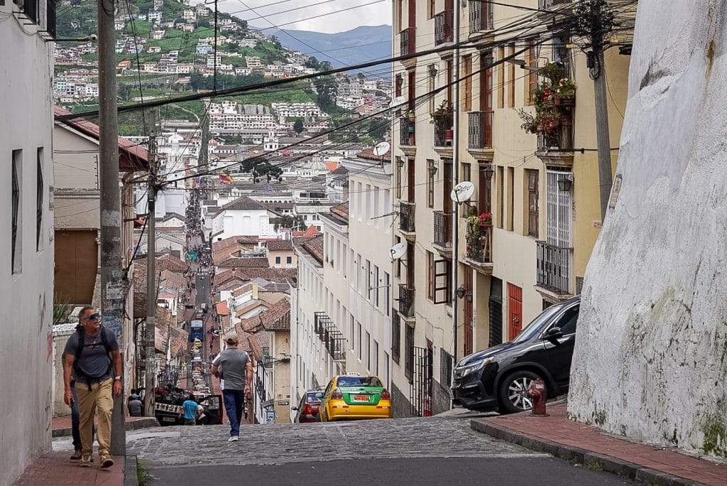 Rues de Quito en pente