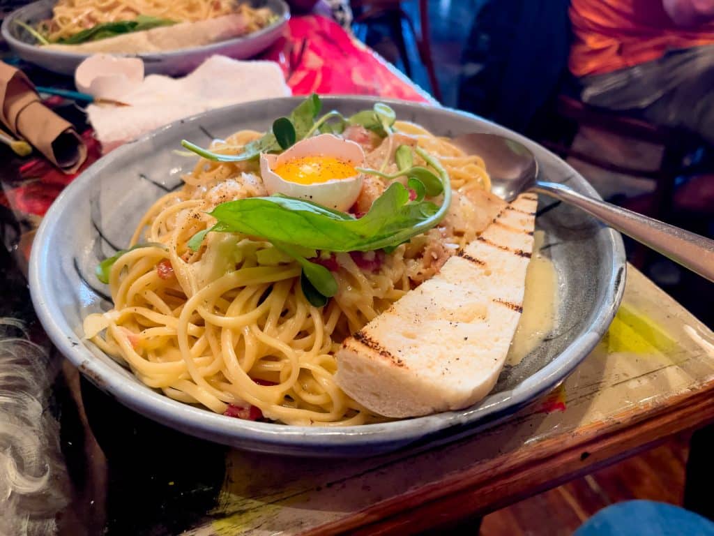 Carbonara aux pétoncles - Café de la Grave