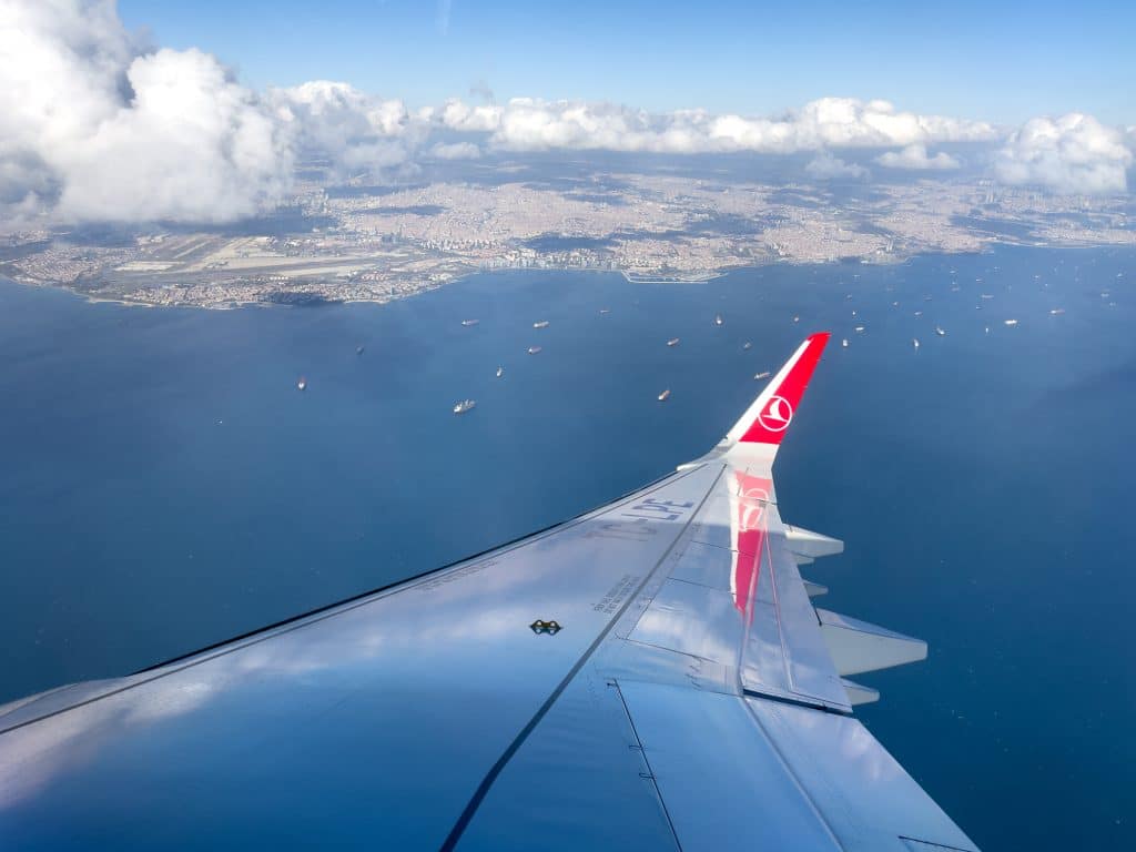 Avion en vol avec Turkish AIrlines