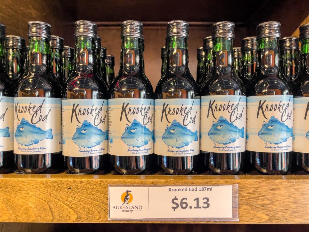 Bouteilles de Krooked Cod du Great Auk Winery