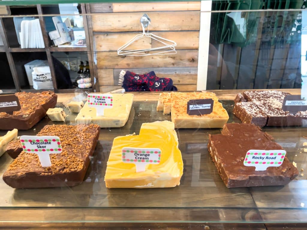 Comptoir de fudges du Lightkeeper's Fudgery