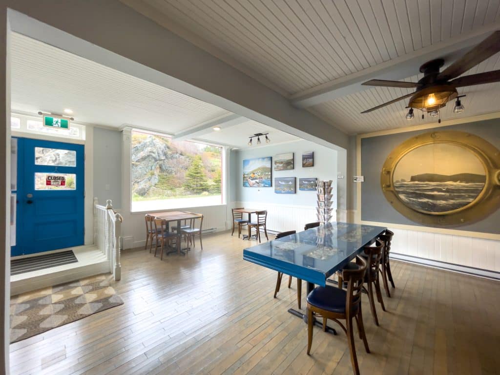 Salle à manger au Blue Barrell Cafe à Twillingate