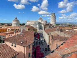 Vue de la terrasse au Grand Hotel Duomo de Pise