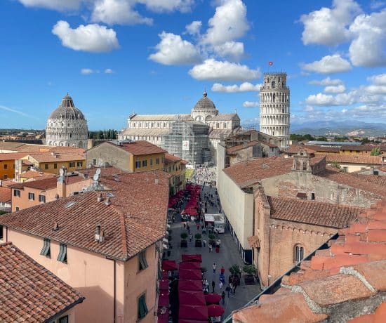 Vue de la terrasse au Grand Hotel Duomo de Pise