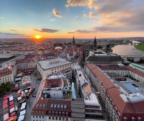 Vue sur Dresden de la Frauenkirche