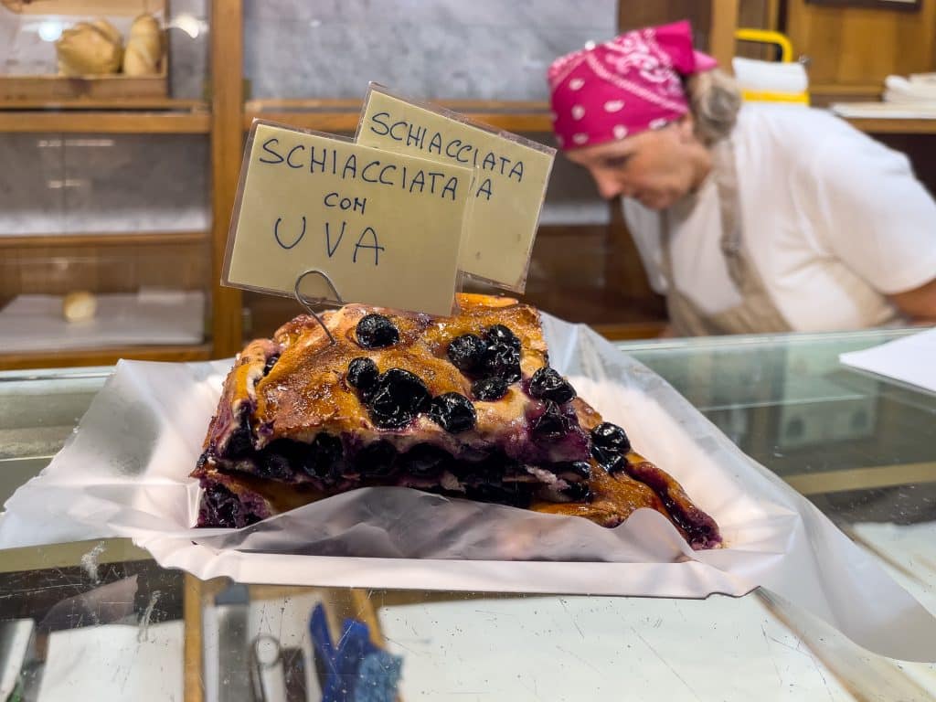 Dessert aux raisins à la Pasticceria Forno