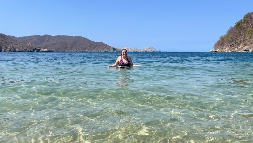 Jennifer à Bahia Concha au Parque Tayrona