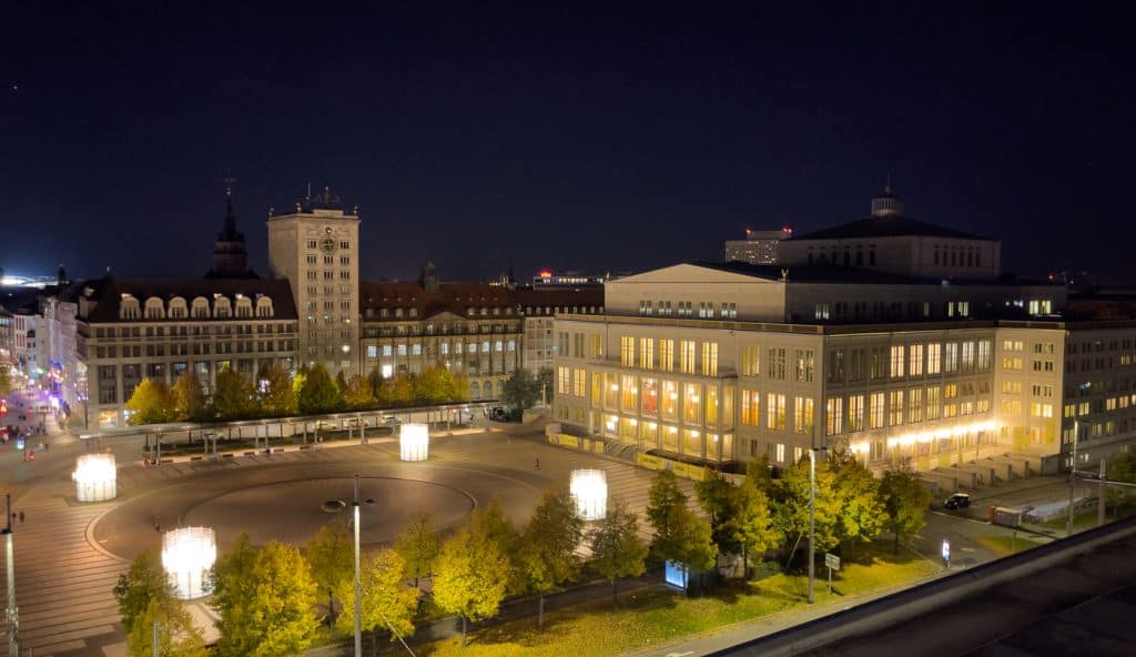Place principale des manifestations du lundi à Leipzig