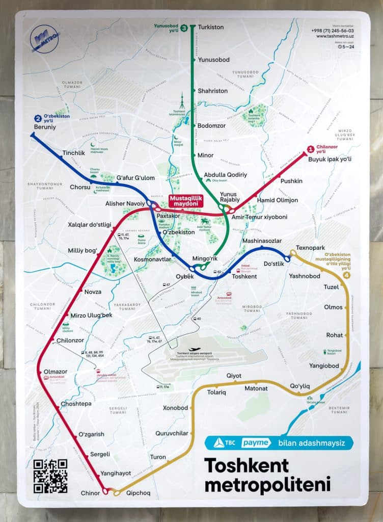 Carte du métro de Tachkent