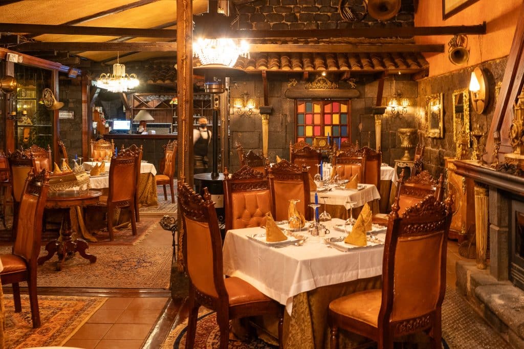 Salle à manger de l'Hosteria La Andaluza de Riobamba