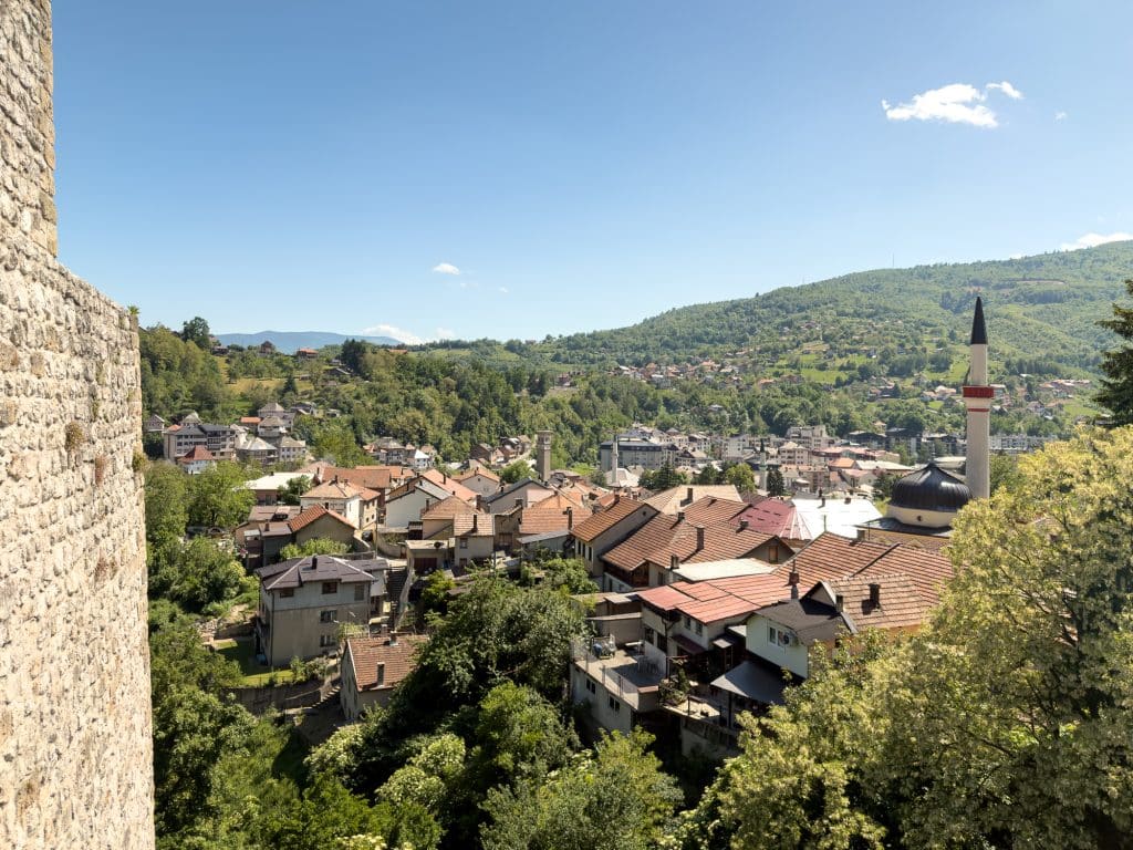 Vue de la forteresse à Travnik